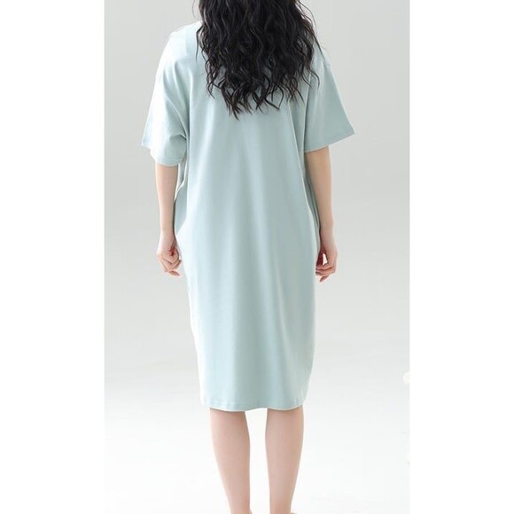 Cotton Pajamas Nightgown Sleepwear SleepShirt Sleep Dress Night Dress Nightshirt - Picture 7 of 9